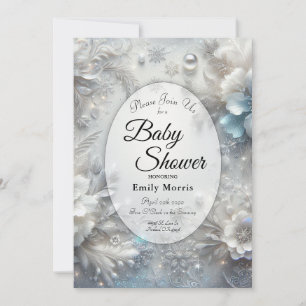 Invitation Fleurs enneigées en fleur gelée Baby Shower