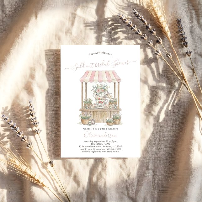 Invitation Fleurs épuisées Marché des mariées Fête de mariage (Créateur téléchargé)