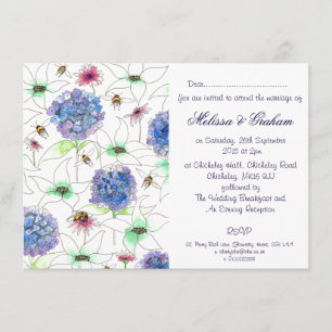 Invitation Fleurs et abeilles Floral Jardin Mariage Invitatio