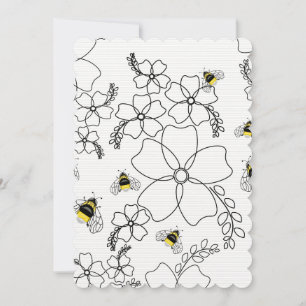 Invitation Fleurs et bourdons dans un style minimaliste