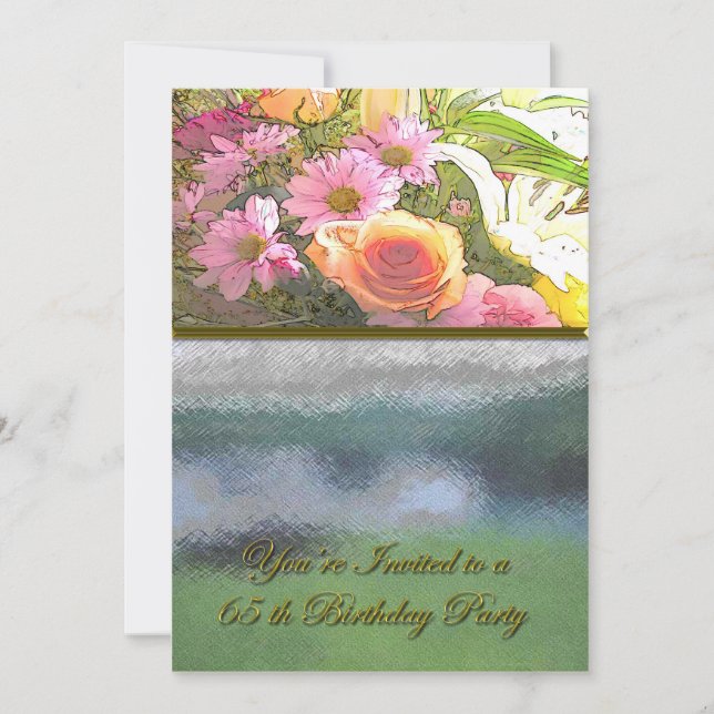 Invitation Fleurs et brouillard 65e anniversaire (Devant)