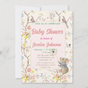 Invitation fleurs et feuilles délicates de style chinois