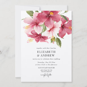 Invitation Fleurs et feuilles tropicales   Mariage de fleurs 
