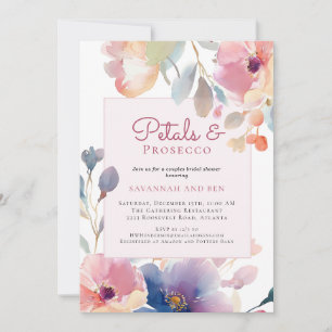 Invitation Fleurs et Prosecco Couple Floral Baby Shower Brida