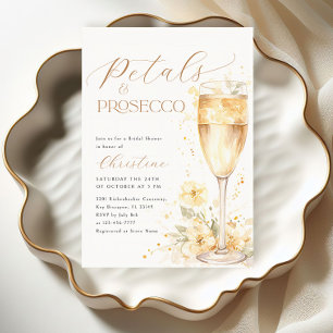 Invitation Fleurs et Prosecco Fête de Mariage Florale