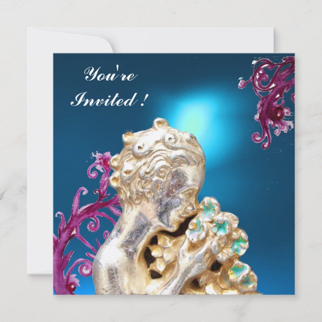 Invitation Fleurs et tourbillons roses en bleu, fête Sweet 16 (Devant)