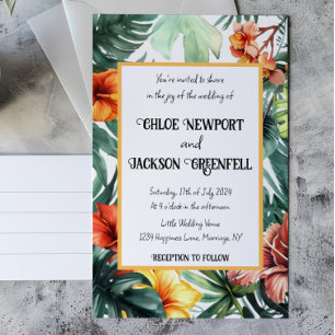 Invitation Fleurs exotiques Mariage tropical