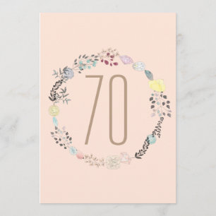 Invitation Fleurs fantaisies et diamants 70e anniversaire