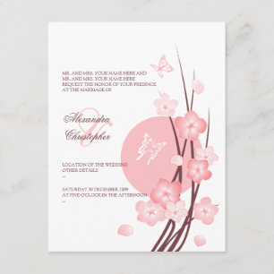 Invitation Fleurs Fleurissant Papillons Annonce de Mariage 2