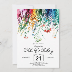 Invitation Fleurs Fleurs sauvages d'été 40e anniversaire