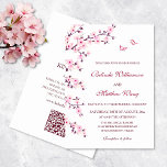 Invitation Fleurs florales de cerisiers Mariage rose blanc<br><div class="desc">fleurs florales cerisier fleurs sakura décoratif rose blanc élégant unique art moderne design numérique délicat japon asiatique vecteur personnalisation mariage mariage union printemps</div>