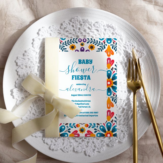 Invitation Fleurs florales mexicaines Fiesta Baby shower fill (Créateur téléchargé)