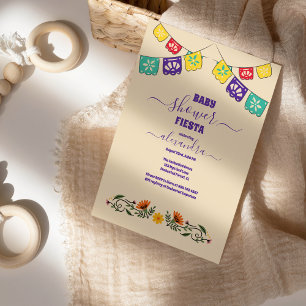 Invitation Fleurs florales mexicaines Fiesta Baby shower fill