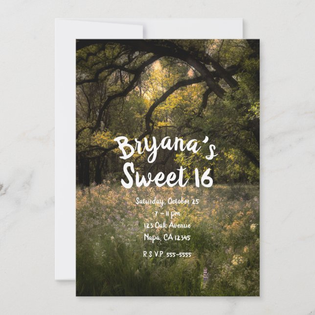 Invitation Fleurs florales rustiques Enchantées Fleurs de for (Devant)