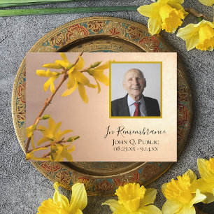 Invitation Fleurs Forsythia Jaunes Anniversaire de la mort