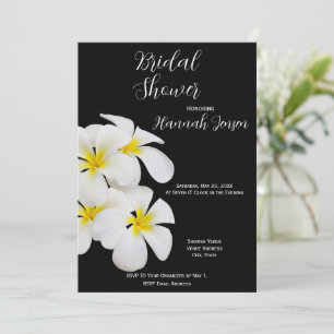 Invitation Fleurs Frangipani Blanches, Tropical, Floral, Brid