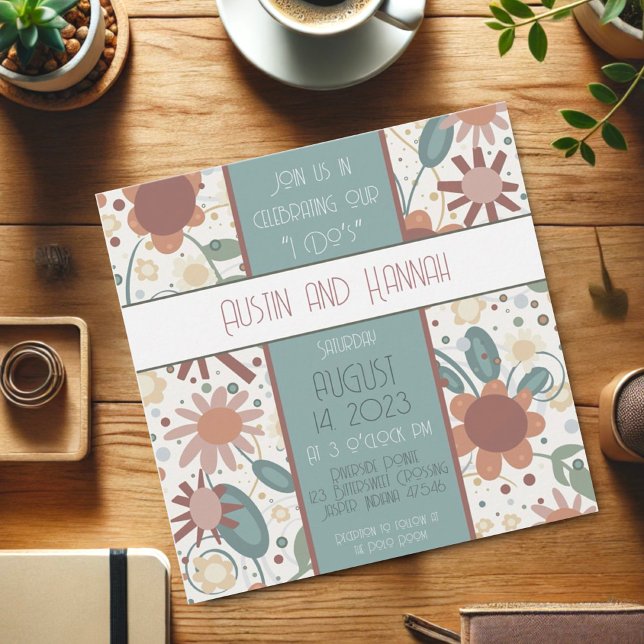 Invitation Fleurs gaies Inspiriity Mariage Fun moderne (Créateur téléchargé)