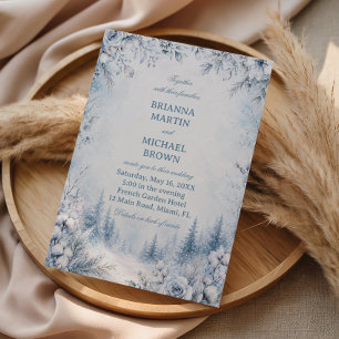 Invitation Fleurs givrees au-dessus de l'hiver