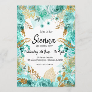 Invitation Fleurs Glamour Moderne pour toutes les occasions