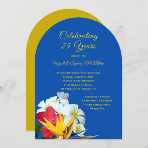 Invitation Fleurs hawaïennes Anniversaire Vows Ceremony Invit