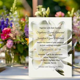 Invitation Fleurs Hawaïennes de Frangipanier Blanc pour Maria