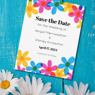 Invitation Fleurs Hippie brillantes et en gras Enregistrer la