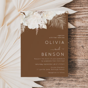 Invitation Fleurs Ivory Boho automne mariage d'automne