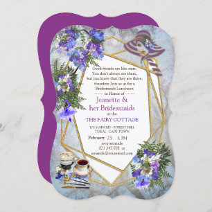 Invitation Fleurs Jakaranda géométriques Bridemaids