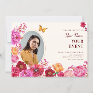 Invitation Fleurs jardin fleurir photo de printemps