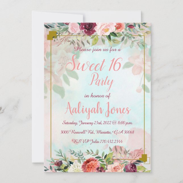 Invitation Fleurs Jardins (Devant)