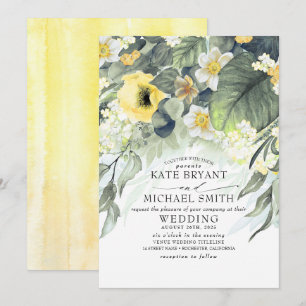 Invitation Fleurs Jaunes Jardin d'été Mariage romantique
