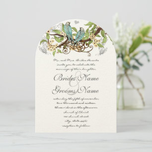 Invitation Fleurs Jaunes Piscine Bleu Oiseaux Mariage Inviter