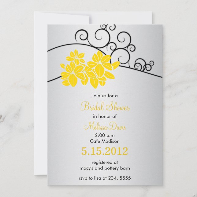 Invitation Fleurs Joyeuses - Floral douche nuptiale customisé (Devant)