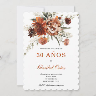 Invitation Fleurs Joyeux Anniversaire 30 Ans