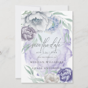 Invitation Fleurs Lilac et Violet rustique