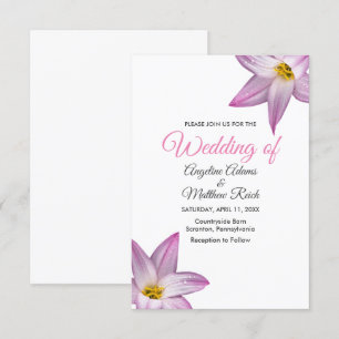 Invitation Fleurs Lilly Romantiques Mariage en bois