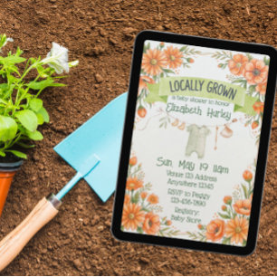 Invitation Fleurs Locales Paquet Baby Shower