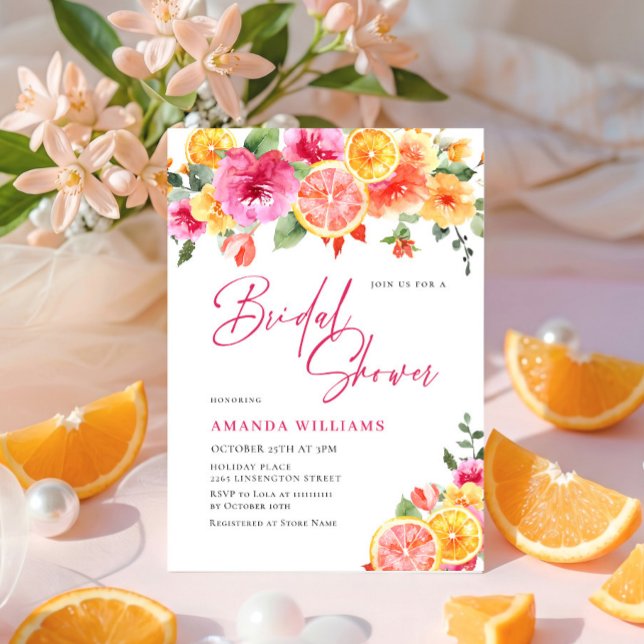 Invitation Fleurs lumineuses de fête florale Citrus Shower de (Créateur téléchargé)