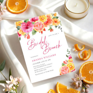 Invitation Fleurs lumineuses festives Floral Citrus Brunch de