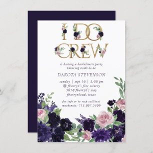 Invitation Fleurs luxuriantes   Pompe et rose Floral I Do Cre