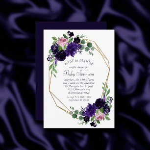 Invitation Fleurs luxuriantes   Rose violet et rose amour en