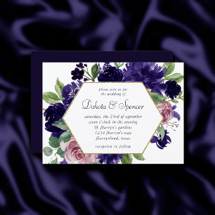 Invitation Fleurs luxuriantes   Verrerie rose et violet