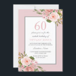 Invitation Fleurs magnifiques femmes 60e anniversaire Invitat<br><div class="desc">Fleurs magnifiques Filles 60e anniversaire Invitation de fête Voir la collection correspondante dans Boutique</div>