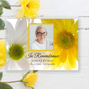 Invitation Fleurs marguerites jaunes et blanches Anniversaire