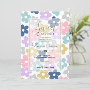 Invitation Fleurs marguerites super Retro Boho Floral
