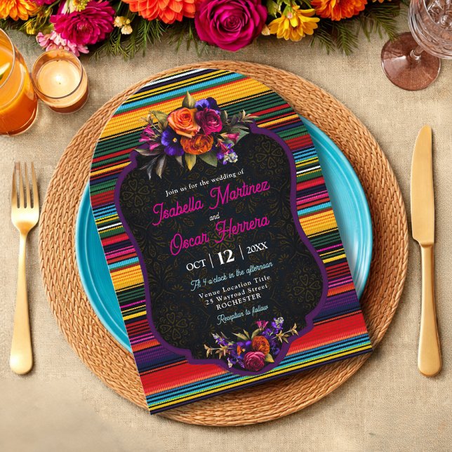 Invitation Fleurs mexicaines élégantes en arche de mariage (Créateur téléchargé)
