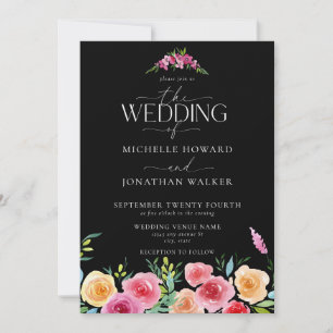 Invitation Fleurs mexicaines Fiesta Mariage de script élégant