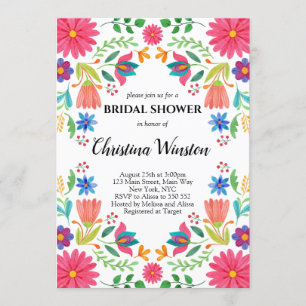 Invitation Fleurs mexicaines Fiesta nuptiale florale