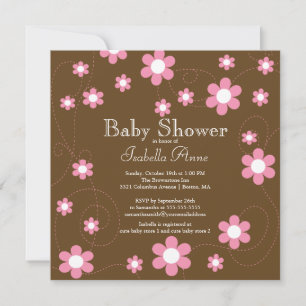 Invitation Fleurs modernes et amusantes Baby shower floral