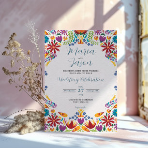Invitation Fleurs Nuestra Boda mexicaines Mariage botanique